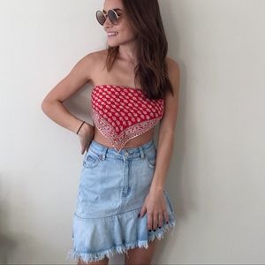 TopShop Moto Denim Skirt